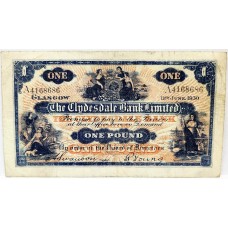 SCOTLAND 1930 . ONE 1 POUND BANKNOTE